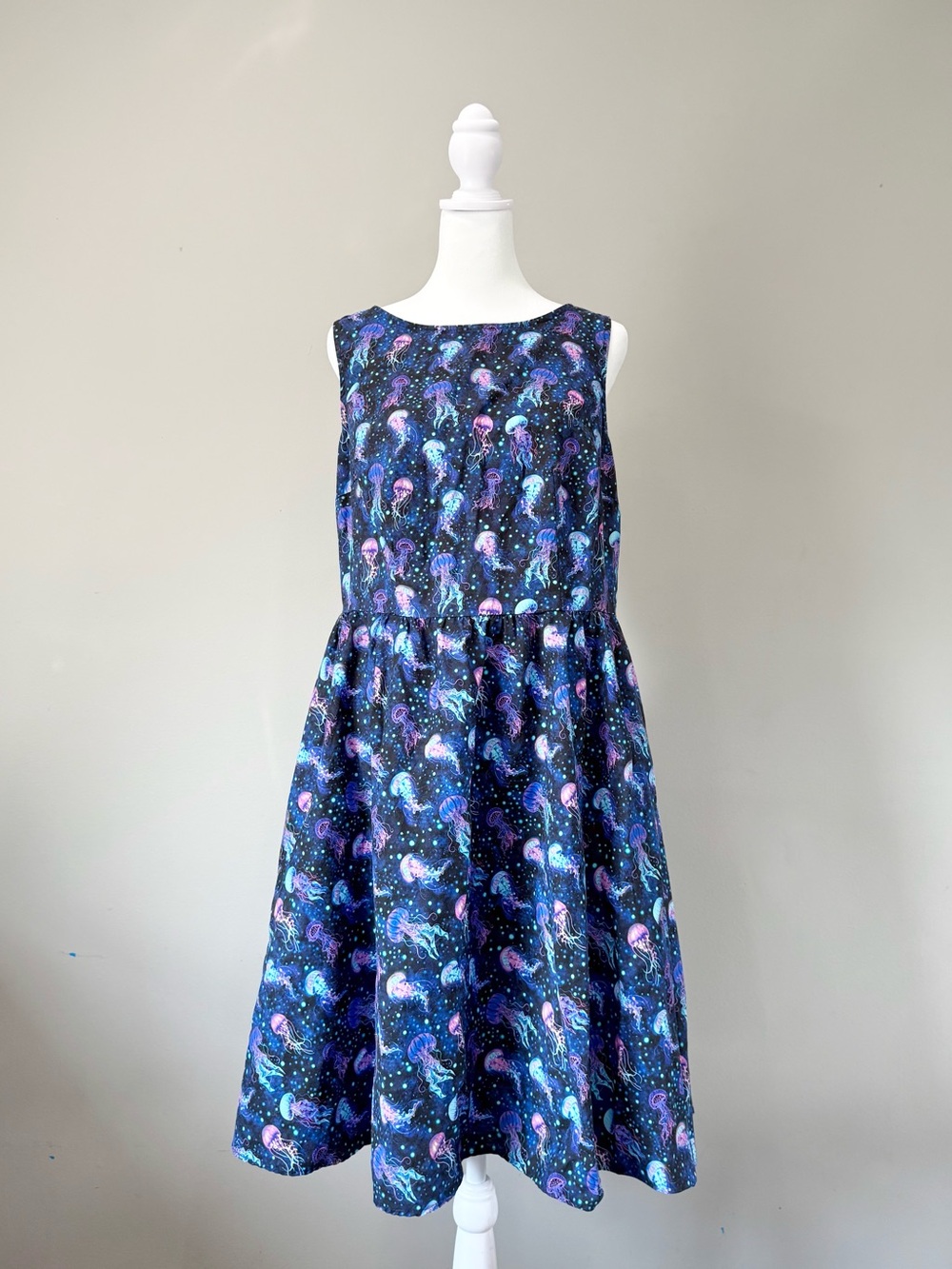 RARE Retrolicious Blue & Purple Underwater Galaxy Jellyfish Print Dress